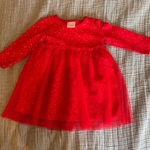 Hanna Andersson Red Dress with Gold Dots